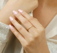 Diamond Half Eternity Stackable Ring Band 14k Solid Gold Wedding Jewelry Gift.