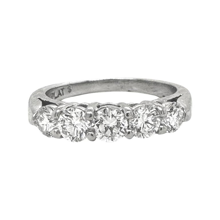 Diamond HalfEternity Wedding Band in Platinum For Sale at 1stDibs
