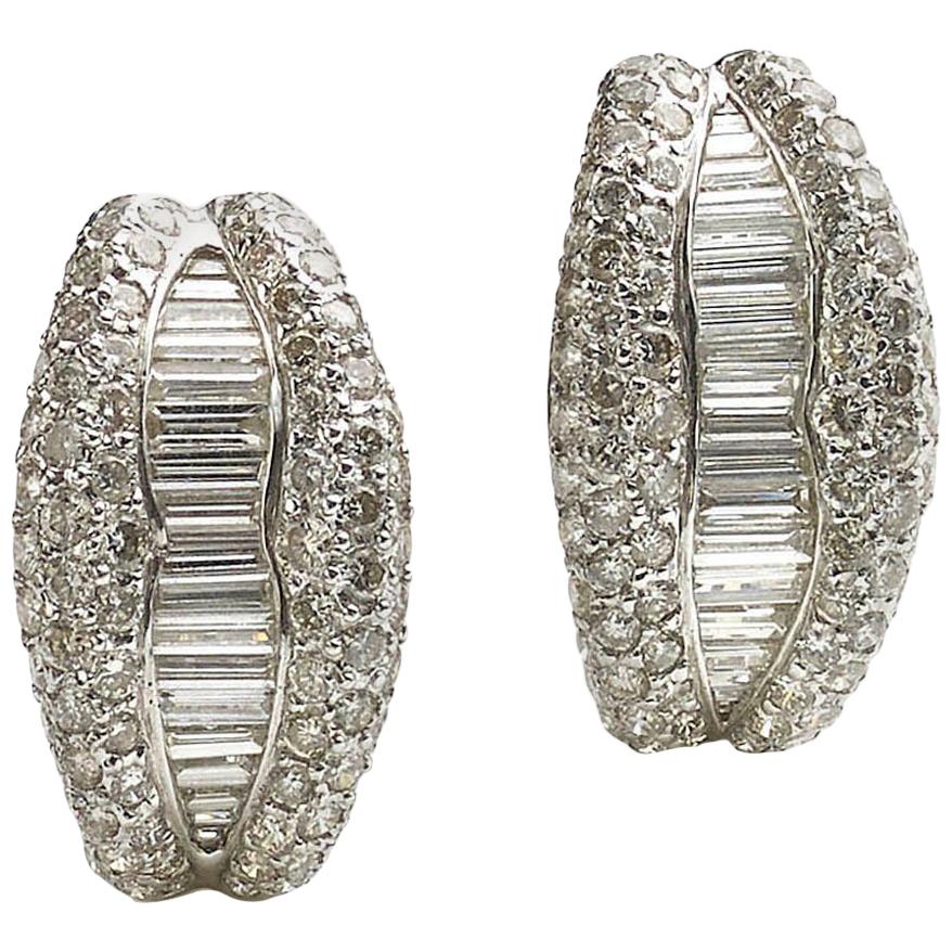 A pair of half carat Diamond Cluster earrings-SPECIAL OFFER