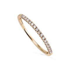 Bague demi-chuchotement en diamant or jaune 18K
