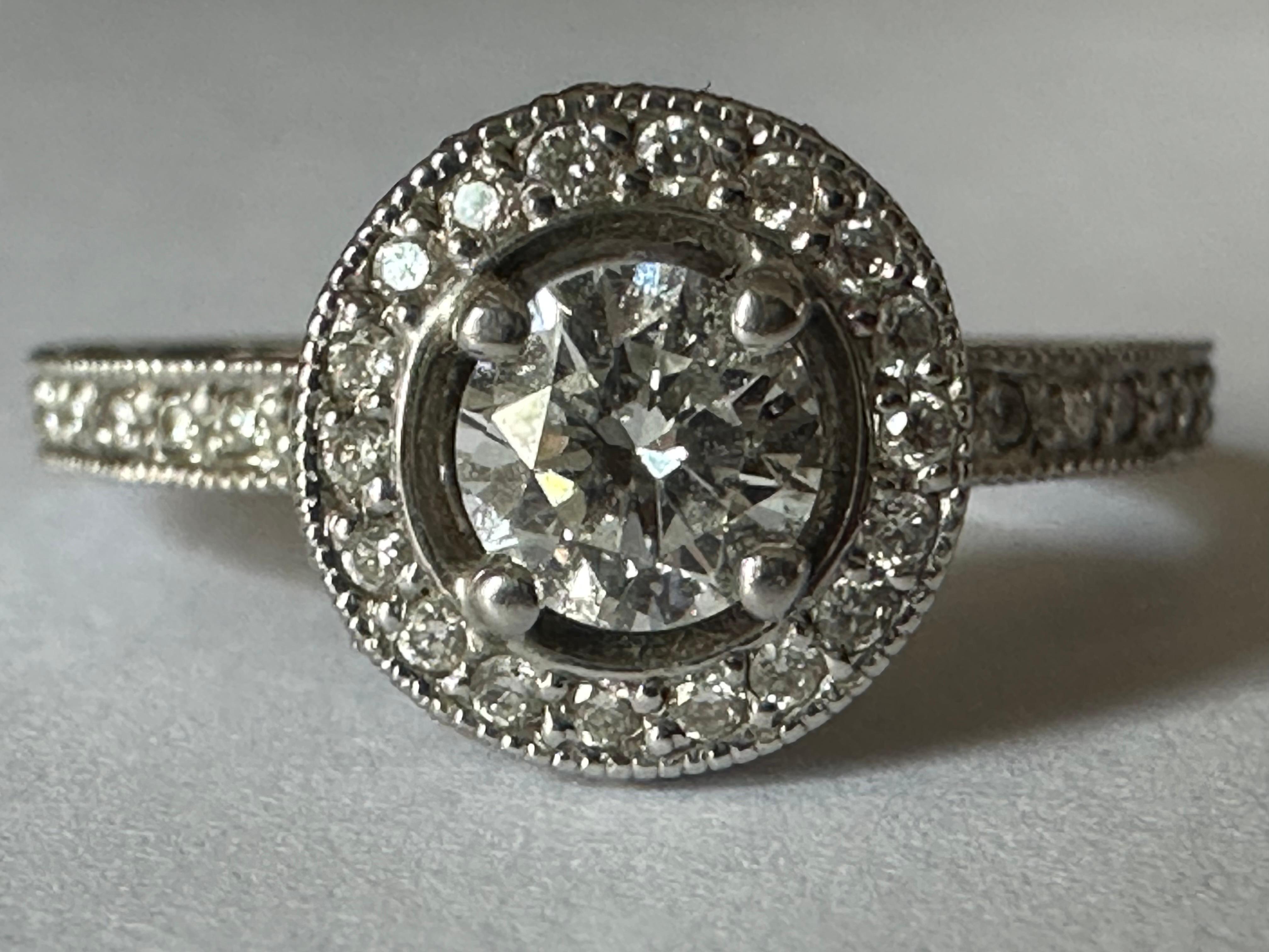 Diamant-Halo-Cluster-Ring mit Diamant  im Angebot 4