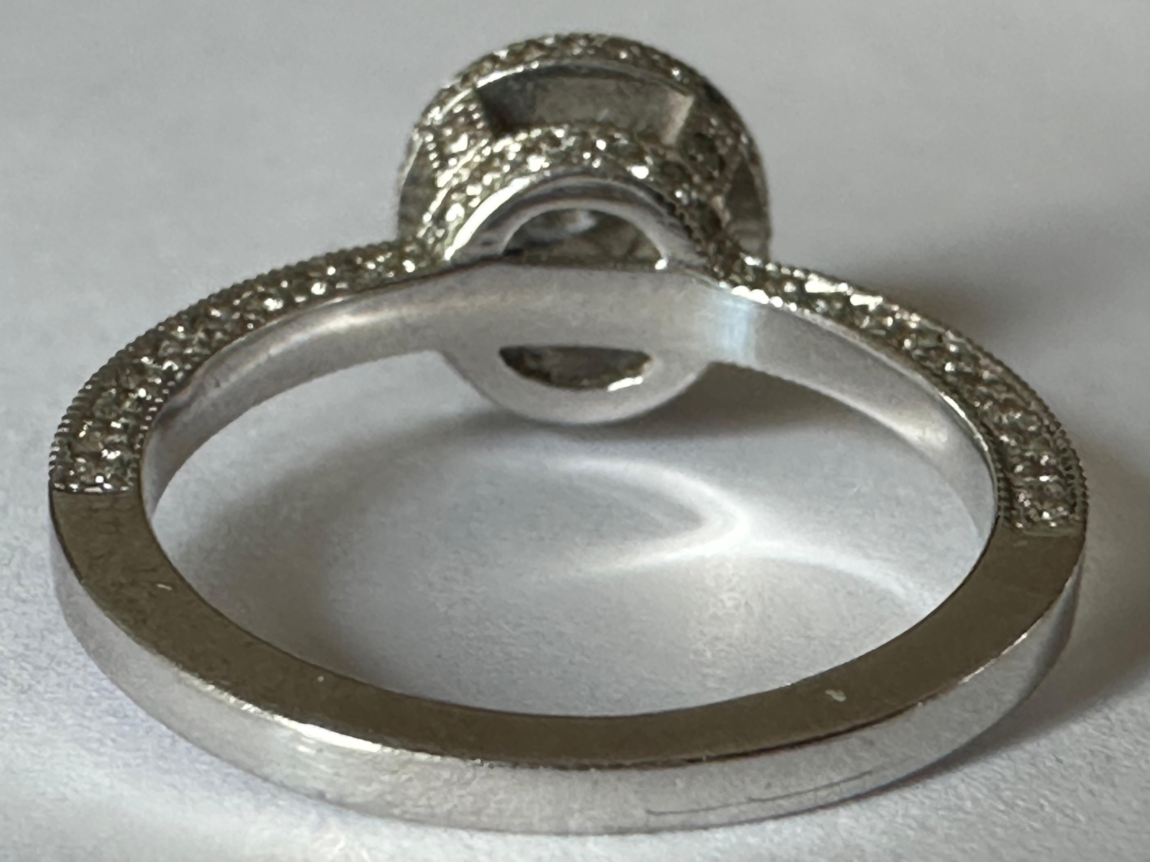Diamond Halo Cluster Ring  In Good Condition For Sale In Denver, CO
