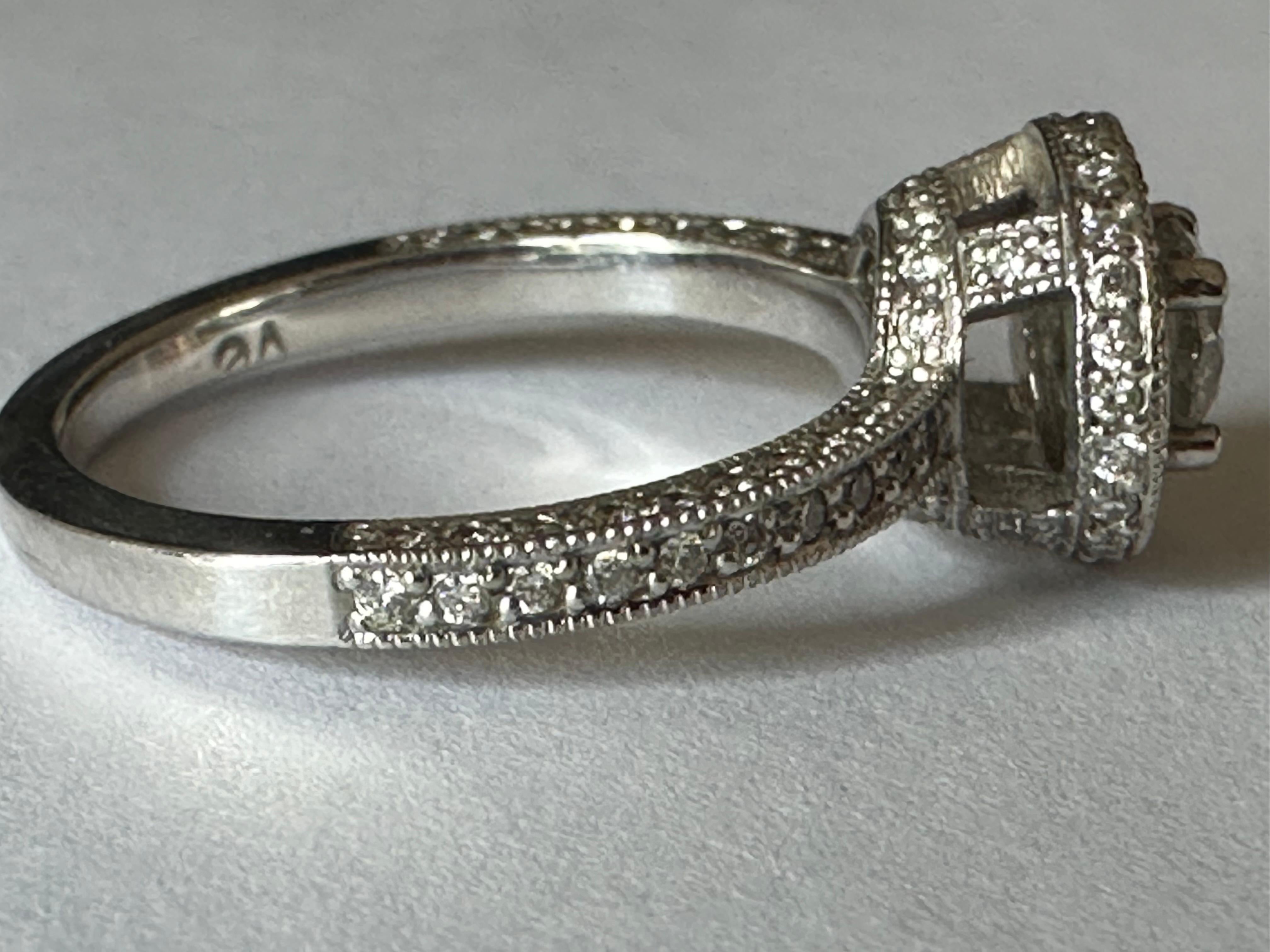 Women's Diamond Halo Cluster Ring  For Sale