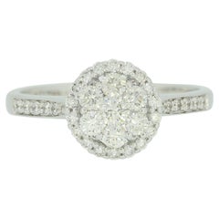 Antique Diamond Halo Cluster Ring