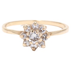 Diamond Halo Engagement Ring, 14KT Yellow Gold, Ring