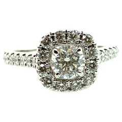 Neil Lane 1.00 Carat Total Weight Diamond Halo Engagement Ring 