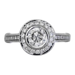 Diamond Halo Engagement Ring Set in Platinum 1.90+ Carat Natural Round