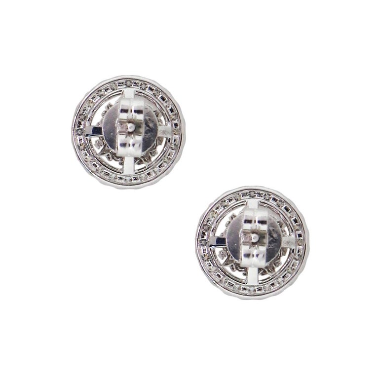 Diamond Halo Jacket Stud Earrings at 1stDibs