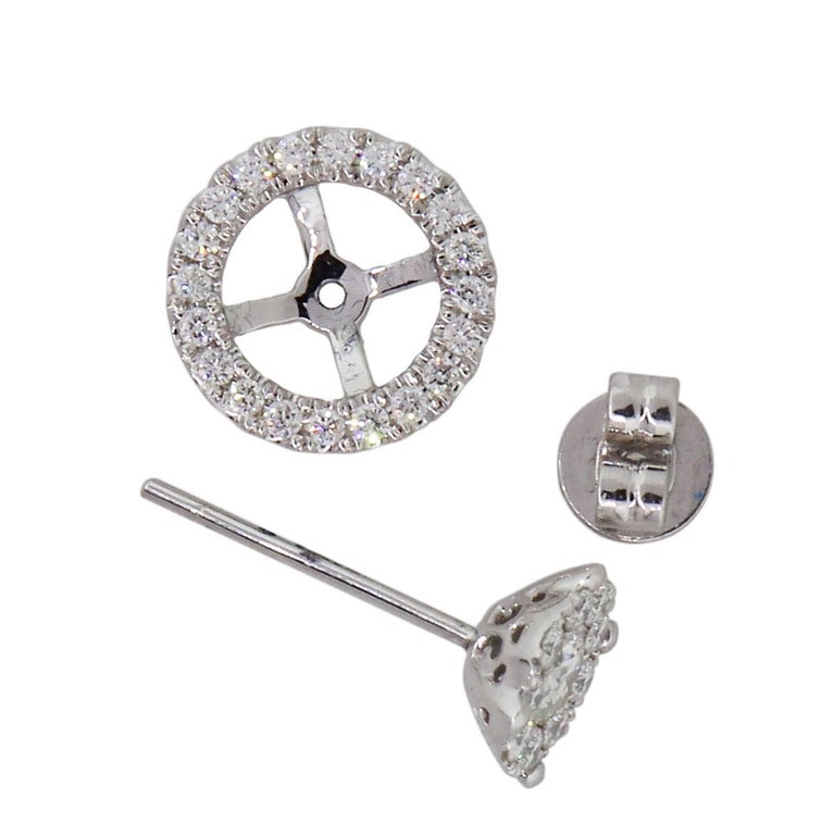 Diamond Halo Jacket Stud Earrings at 1stDibs