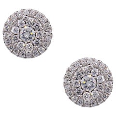 Diamond Halo Jacket Stud Earrings