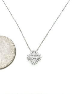 Diamond Halo Necklace, White Gold, Diamond van cleef clover Pendant