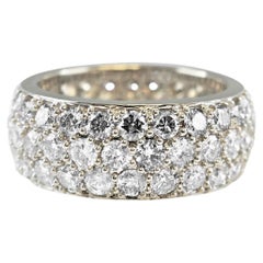 Diamond Halo Pave Large Wide Eternity Cocktail Band 18 Karat White Gold Ring
