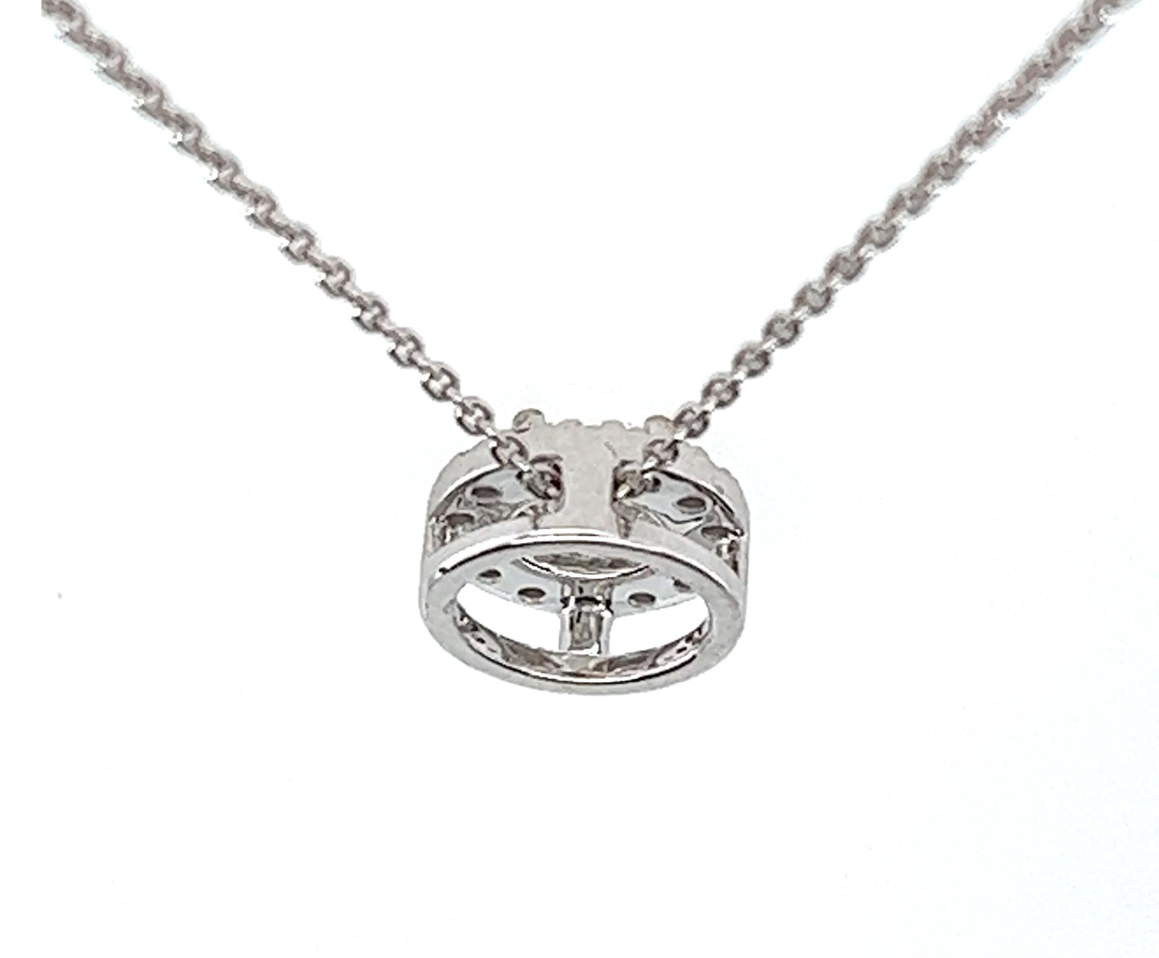 Taille ronde Bracelet en or 14 carats avec halo de diamants ronds brillants de 0,65 carat certifiés GIA en vente