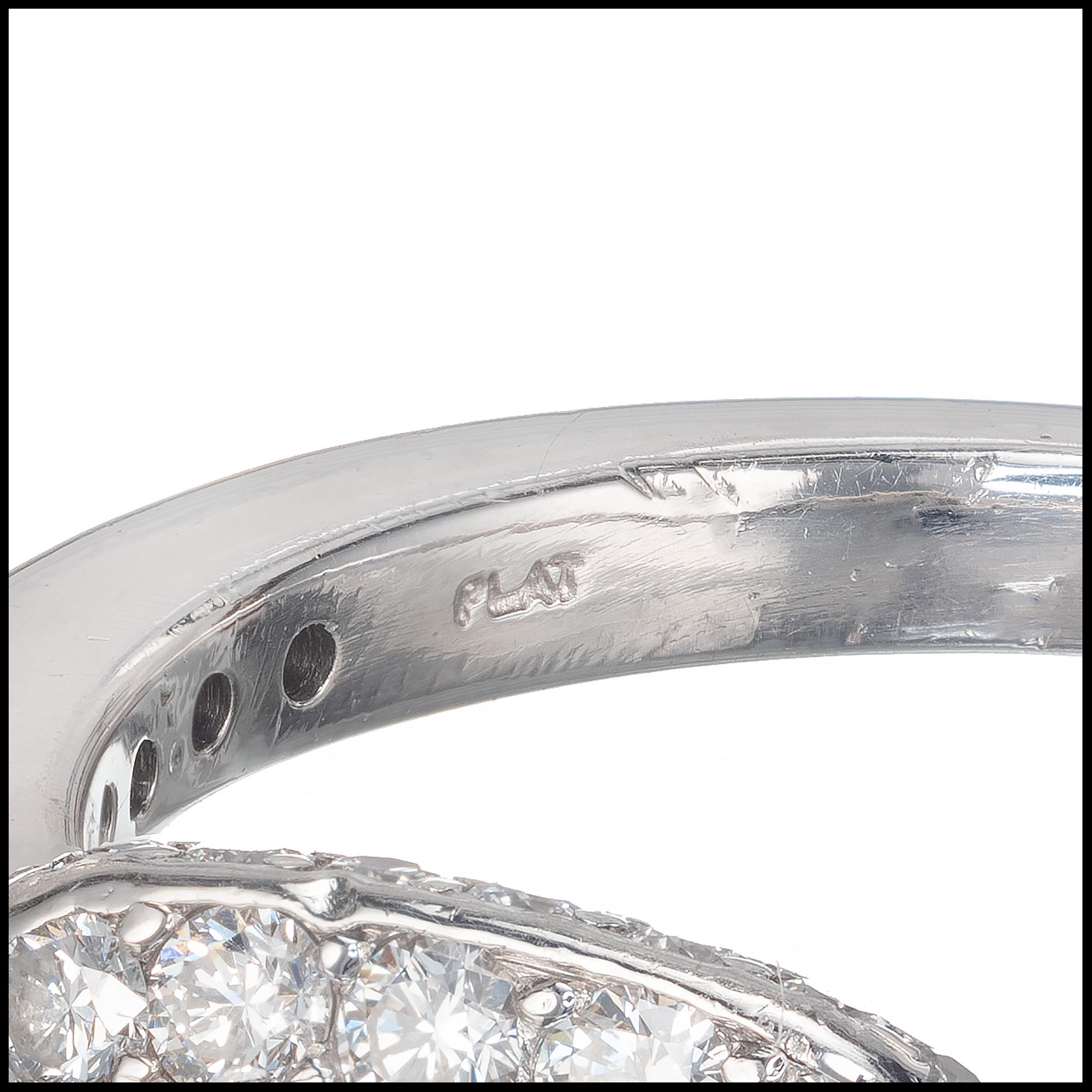 Platin-Verlobungsring mit GIA-zertifiziertem 1,51 Karat Diamant-Halo im Angebot 3