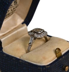 Platinum and GIA Half Carat Ring. Emerald Cut Diamond Accent Engagement H VS1