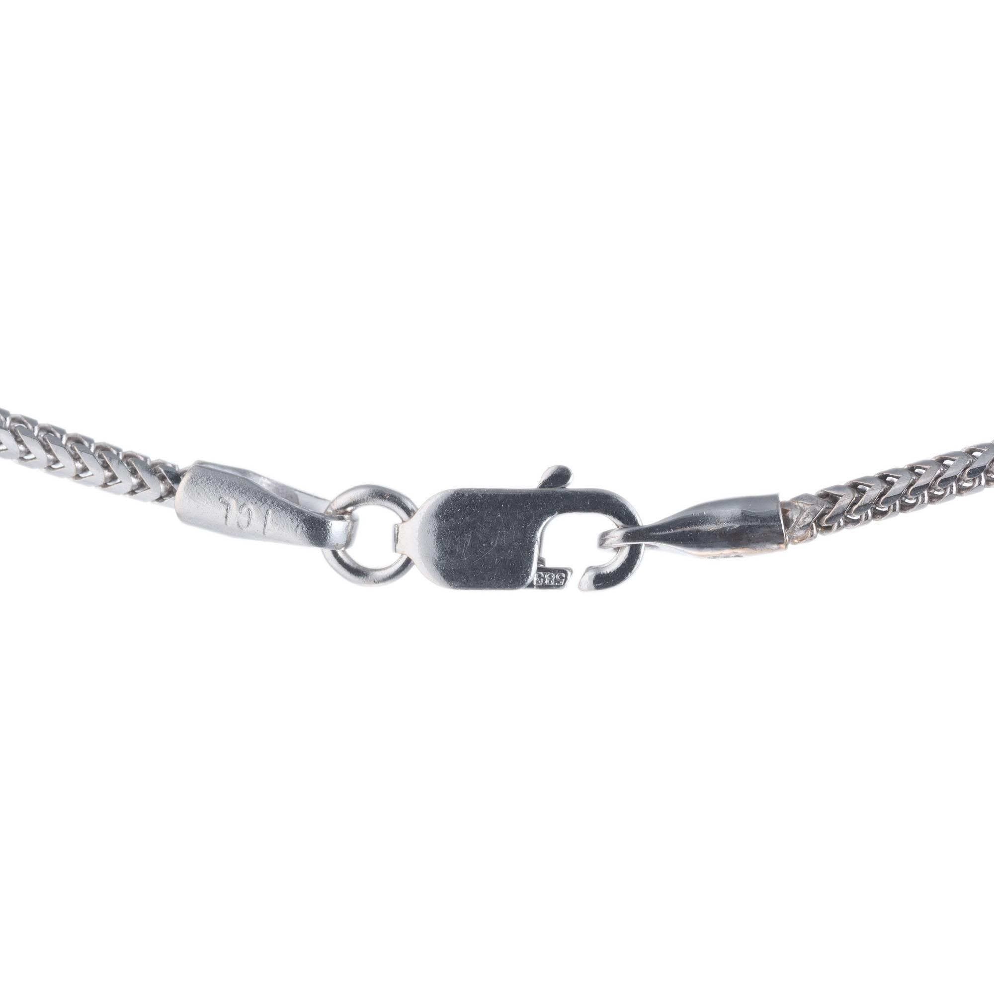 Donna Collana con ciondolo in oro bianco con diamante a raggiera in vendita