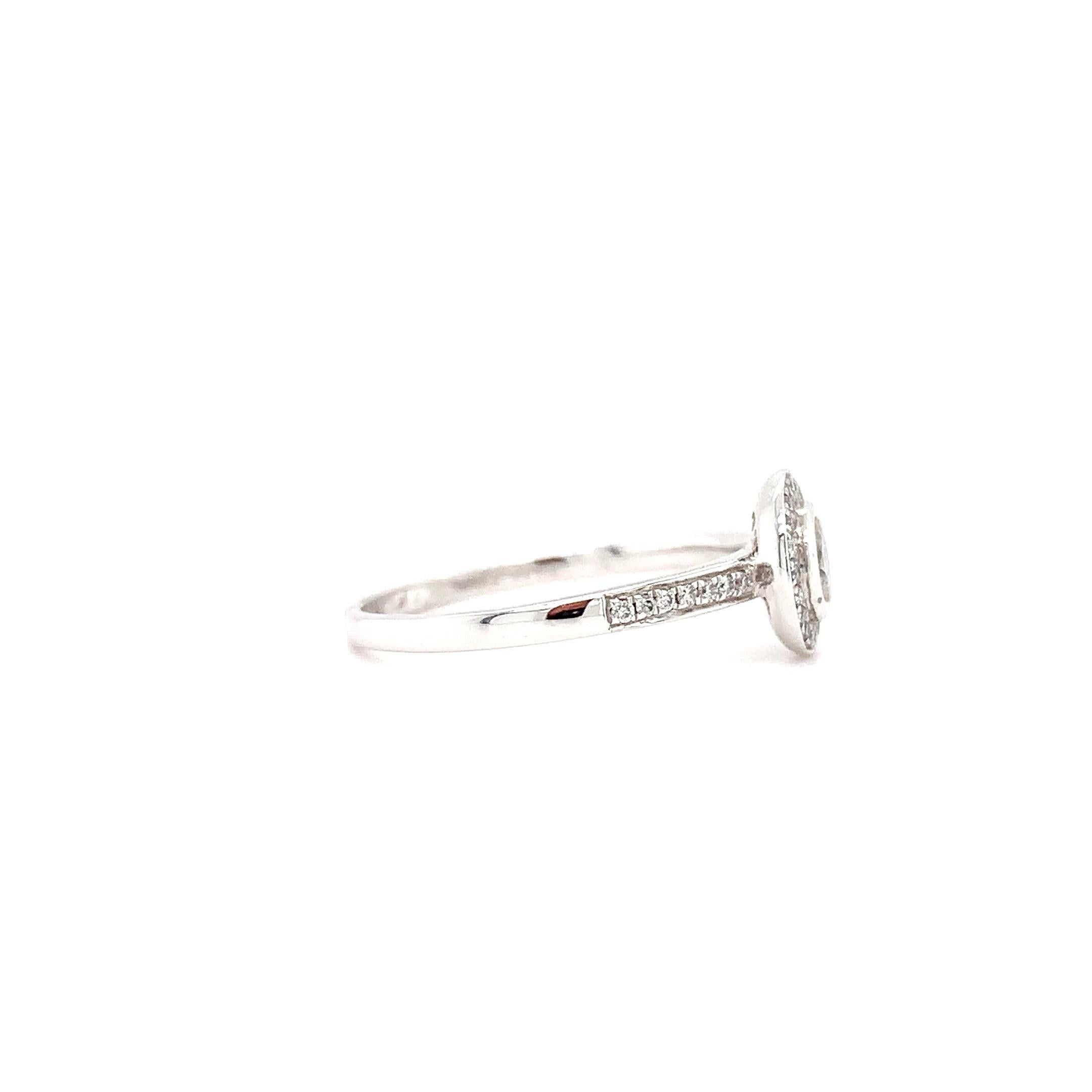Women's Diamond Halo Solitaire Engagement Ring Platinum For Sale