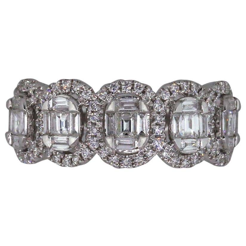 Christopher Designs 18 Karat Five Station L'amour Crisscut Halo Diamond ...