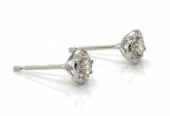 Diamond Halo Stud Earrings Mined 1/3ct Brand New 14K White Gold