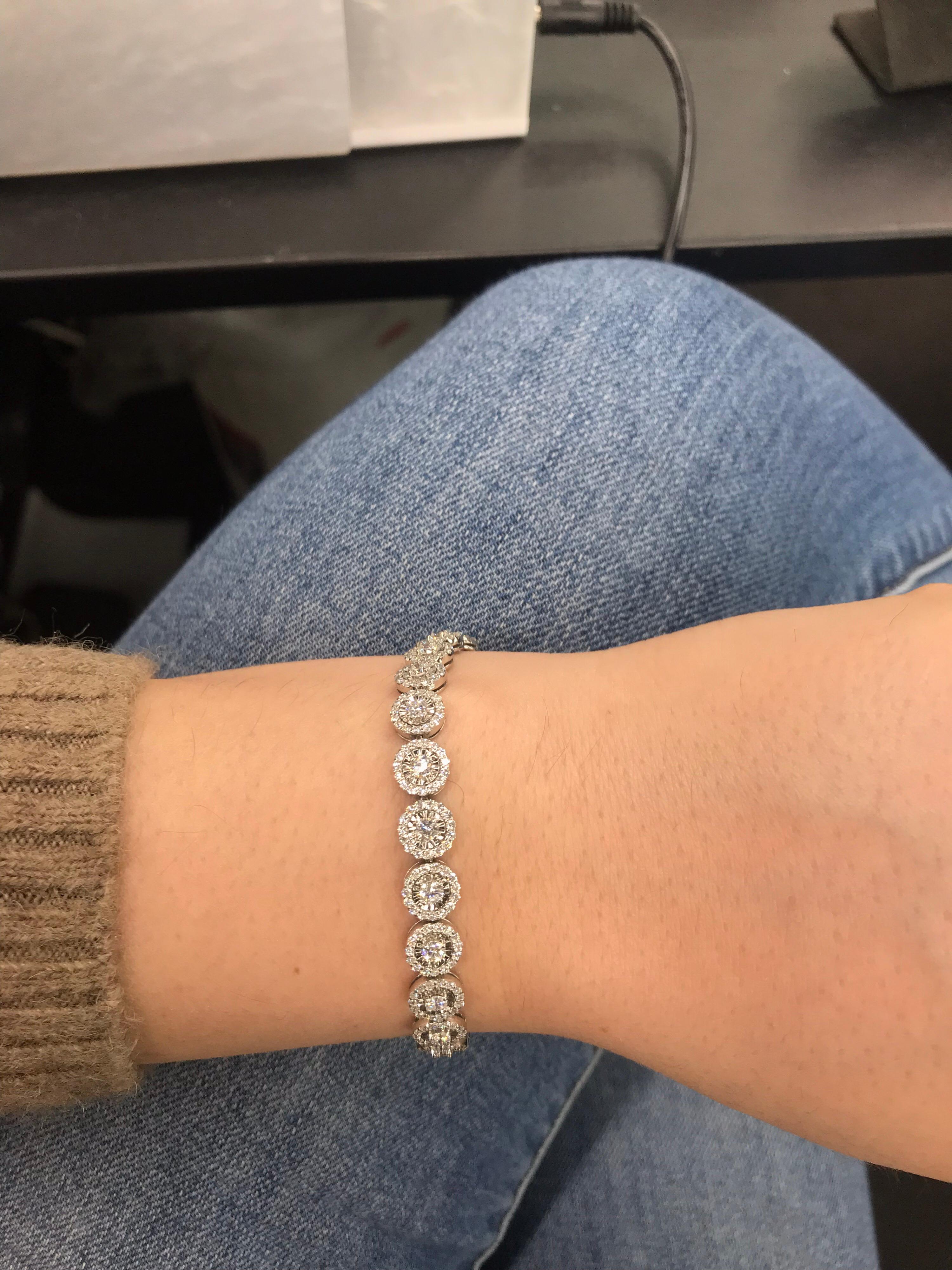 diamond halo bracelet