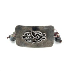 Diamond Hamsa and Bead Vintage Designer Bracelet