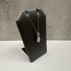 Diamond Hamsa Necklace in 10kt White Gold – 0.25ctw, 18in, New