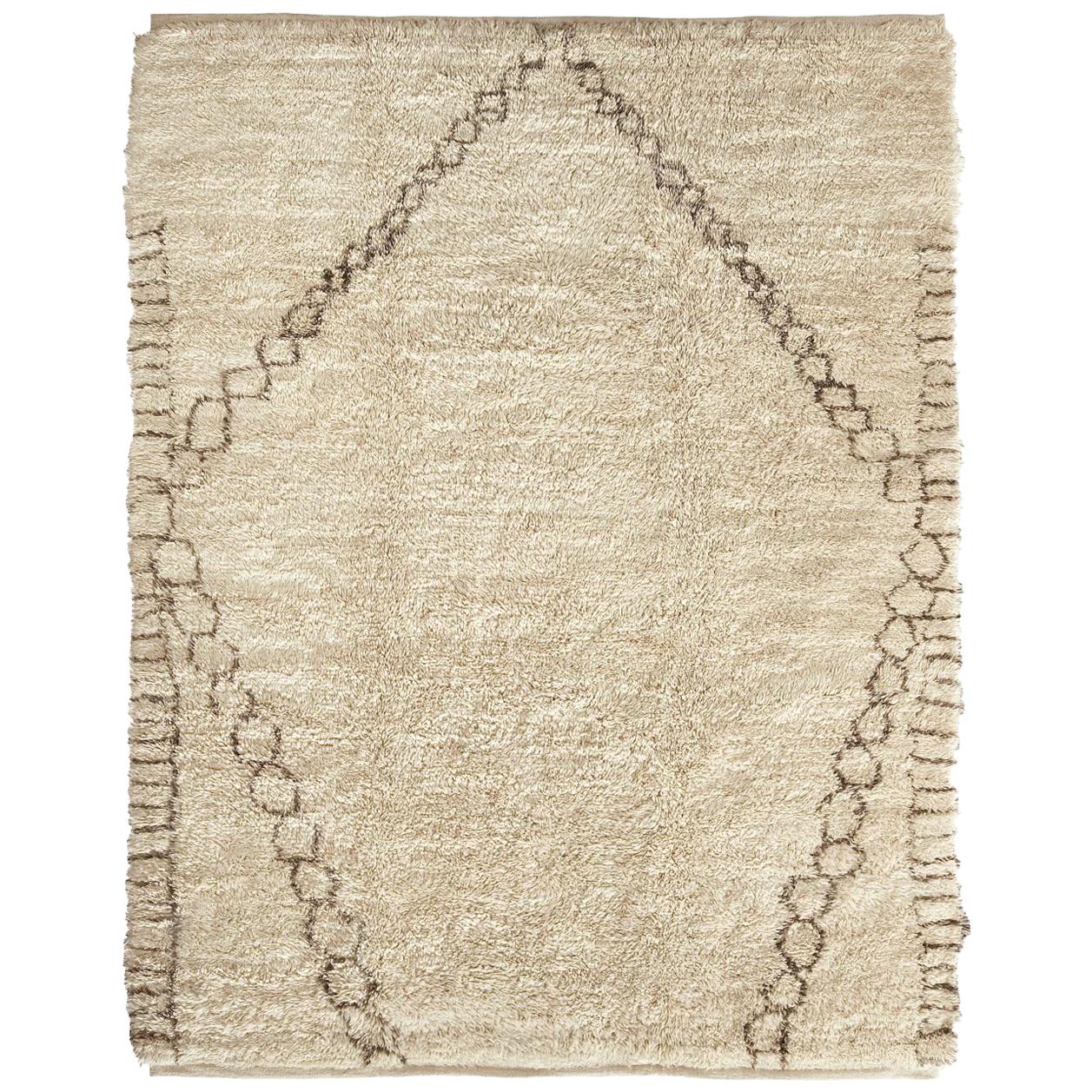 Diamond Hand Woven Traditional Style Moroccan Wool Berber Rug