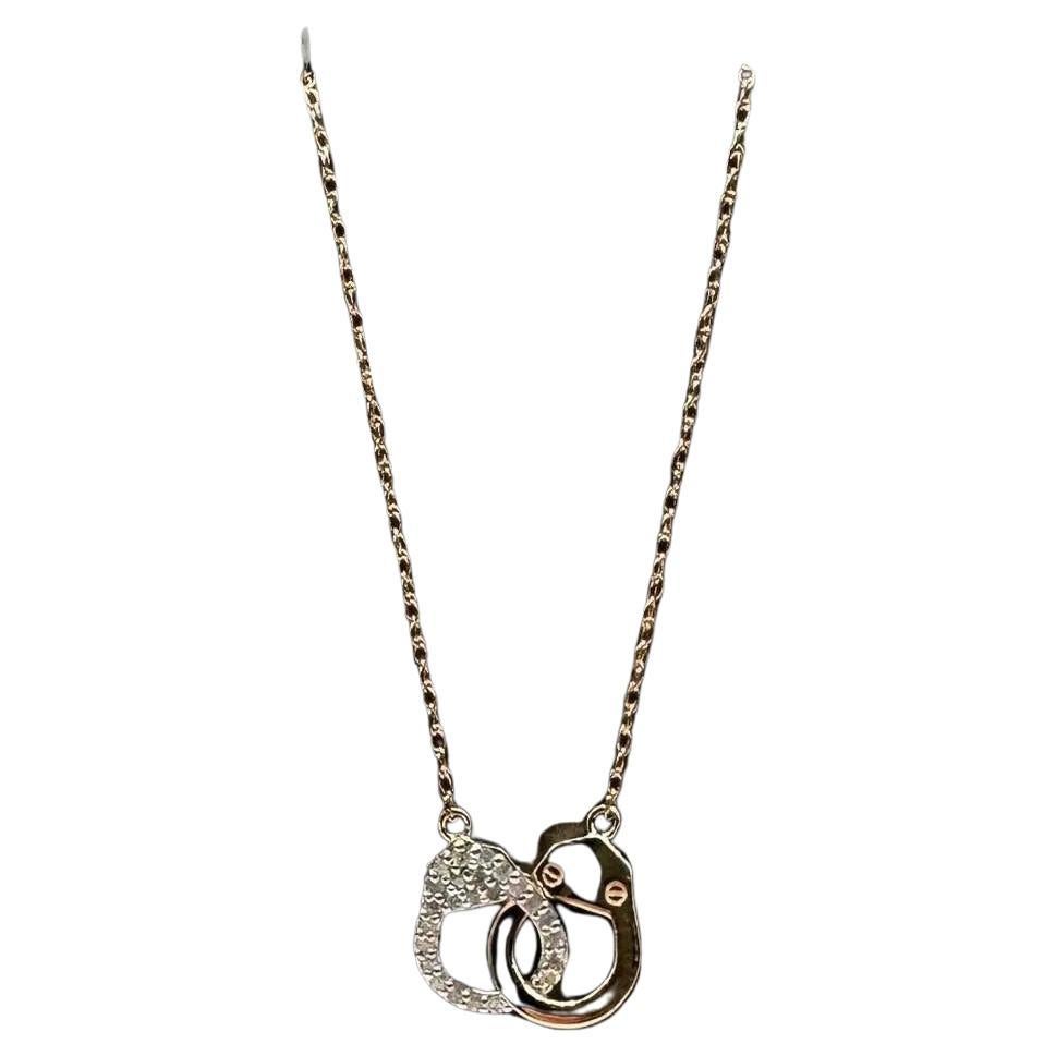 Diamond Handcuff Necklace in 10kt Yellow Gold - 0.10ctw HI I1, 18" Length