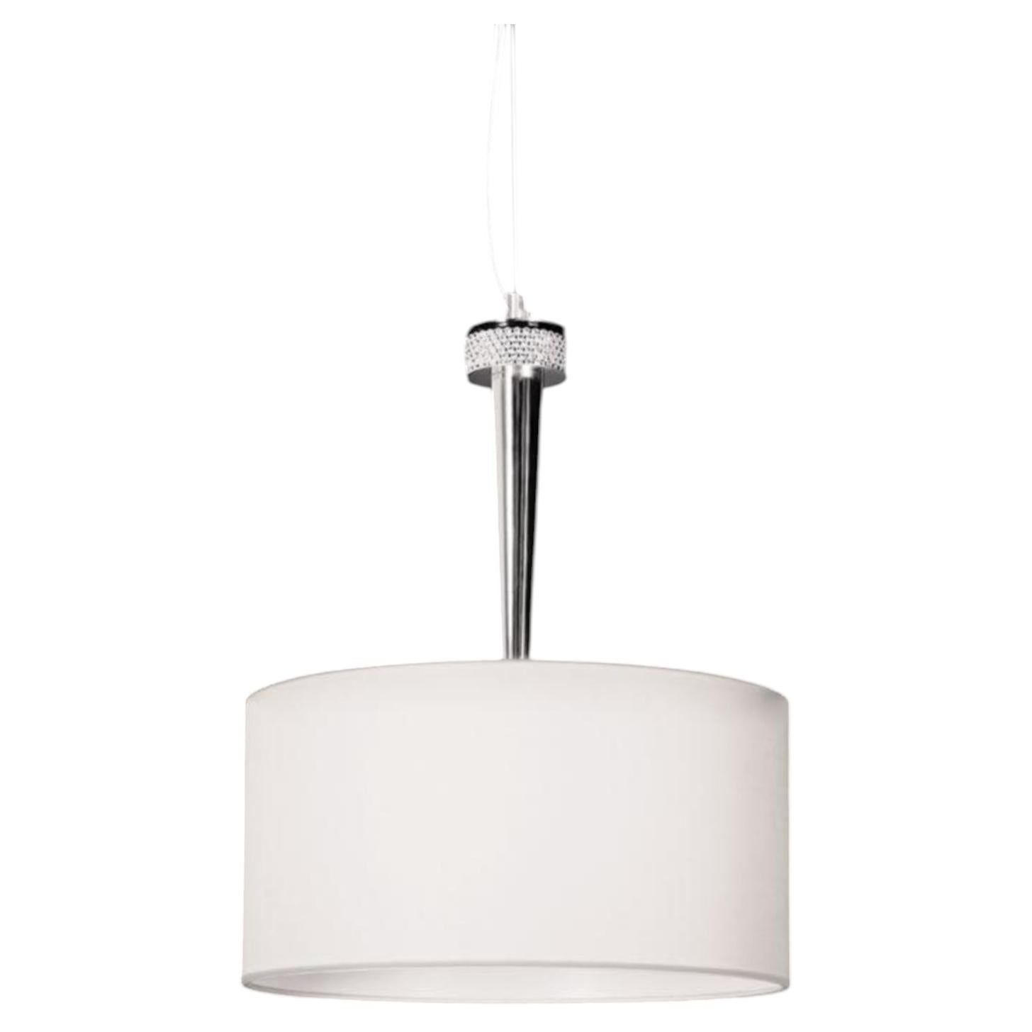 Diamond Hanging Lamp in Polished Chrome and Crystal by Aggiolight For Sale