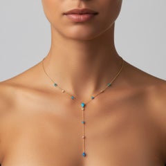 Collier Lariat en or jaune 14K (ou 18k sur demande) Diamond Harmony