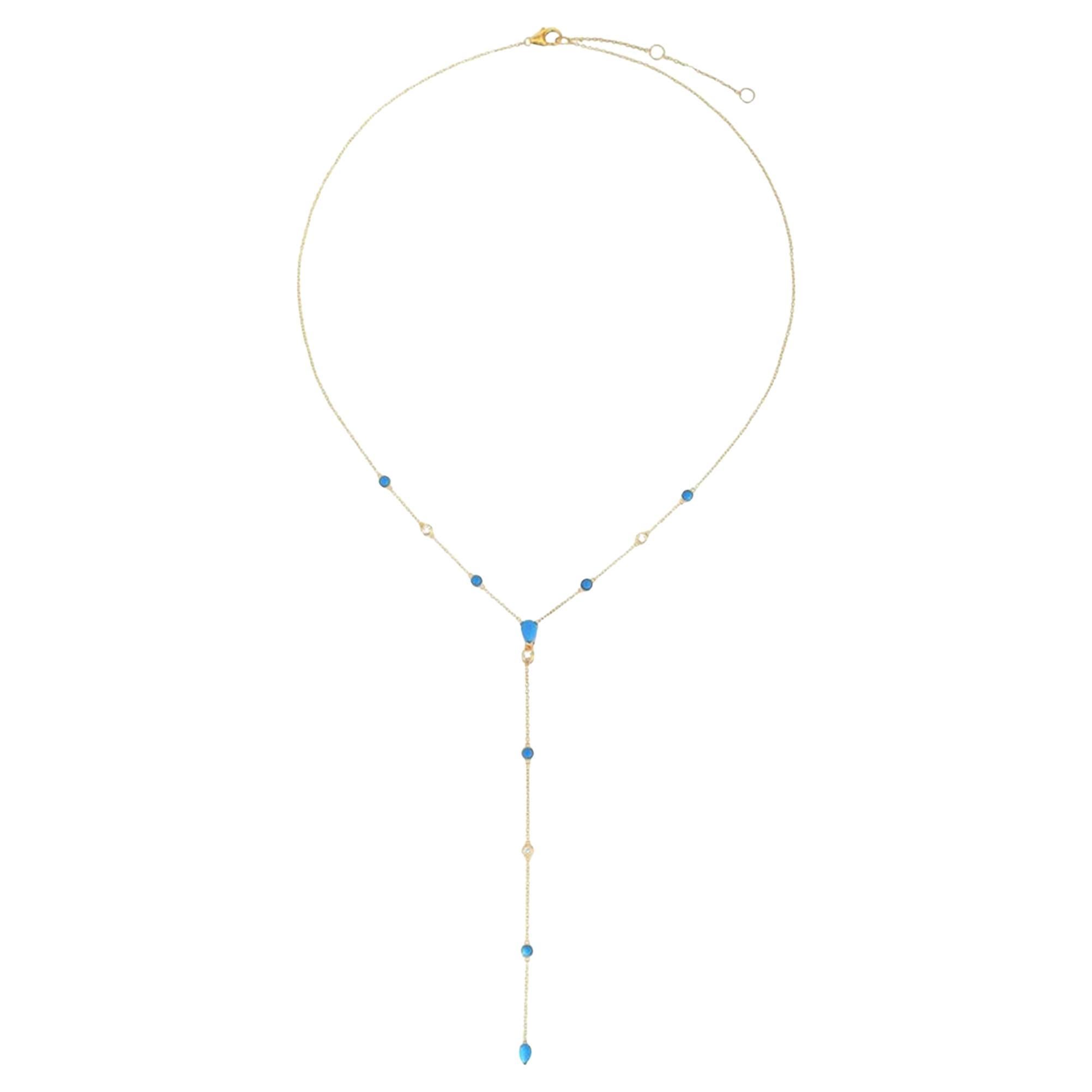Diamond Harmony 14K (or 18k upon request) Yellow Gold Lariat Necklace