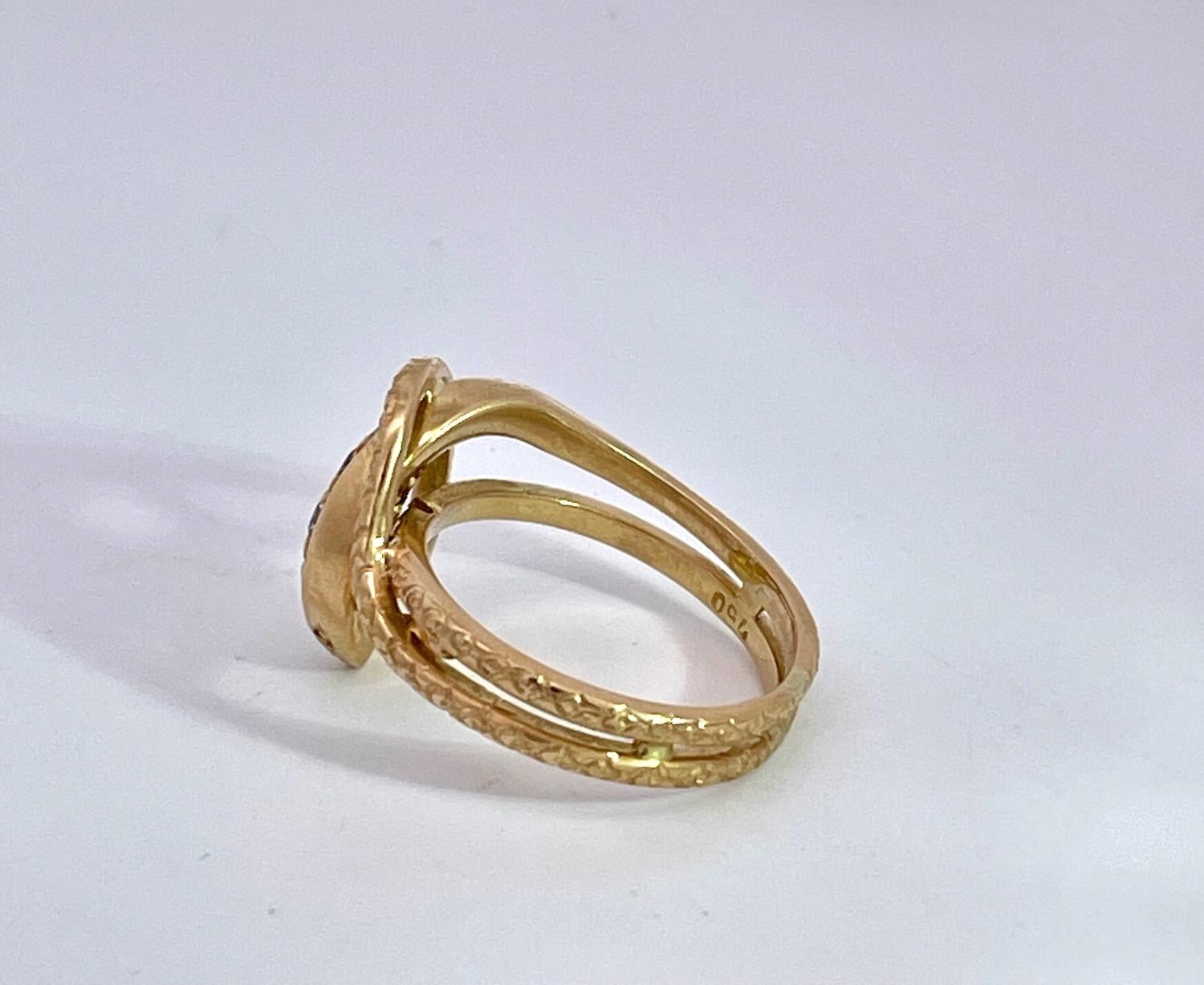 Anillo Cabeza de Serpiente Diamante 18K en venta 1