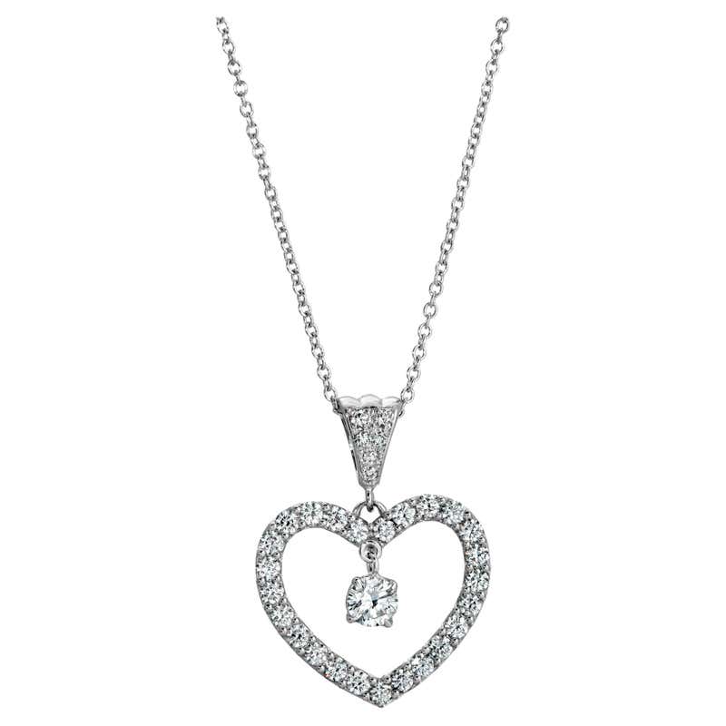 1 Carat Approximate Heart Shape Diamond Pendant Necklace Ben Dannie For ...