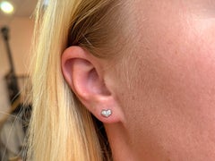 Diamond Heart 18K White Gold Earrings