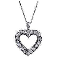 Diamond Heart 2.85 Carat Necklace/Pendant 18 Karat White Gold