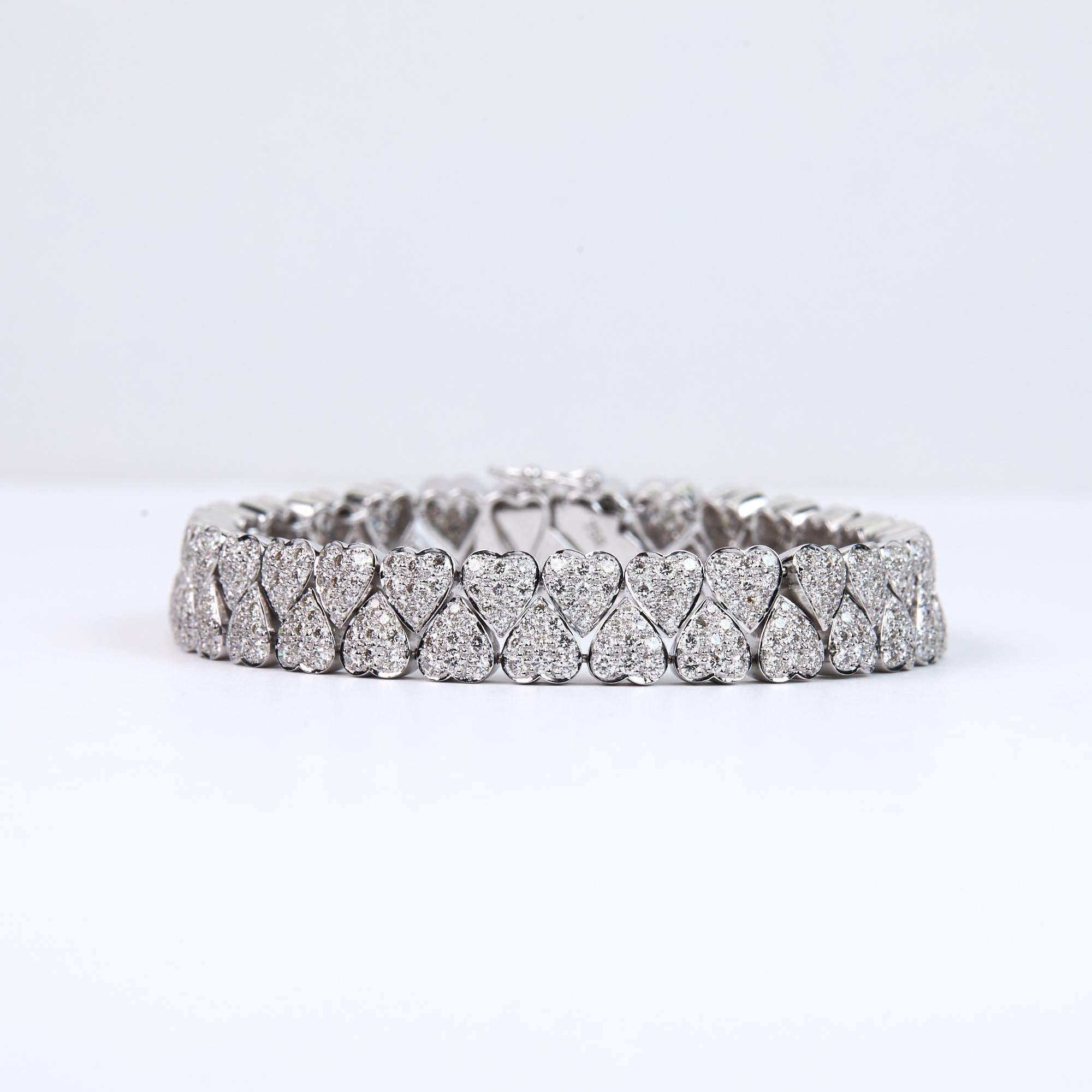 Contemporary Diamond Heart Bracelet