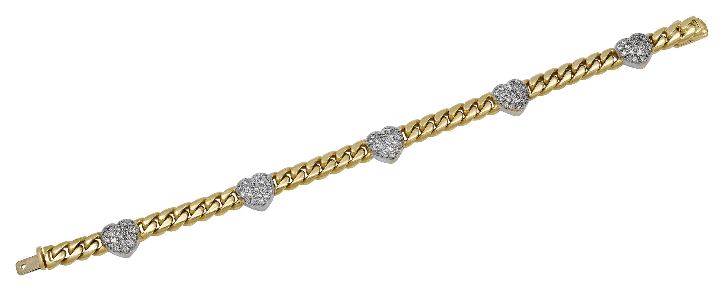 heart chain bracelet gold