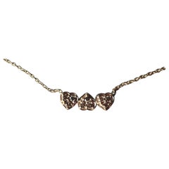 Diamond Heart Necklace Choker Three Hearts White Diamonds J Dauphin