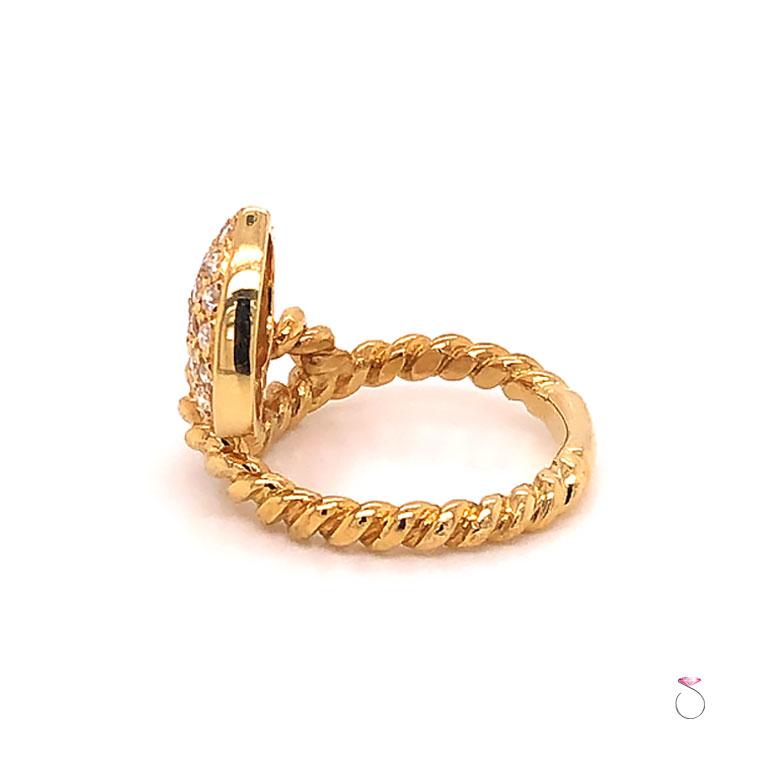 Round Cut Diamond Heart Cocktail Ring 0.50 Carat, G, VS in 18 Karat Yellow Gold For Sale