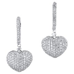 Diamond Heart Earrings Custom Listing for Chris 