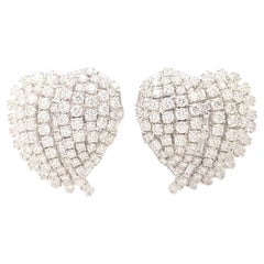 Diamond Heart Earrings set in 18K White Gold Settings