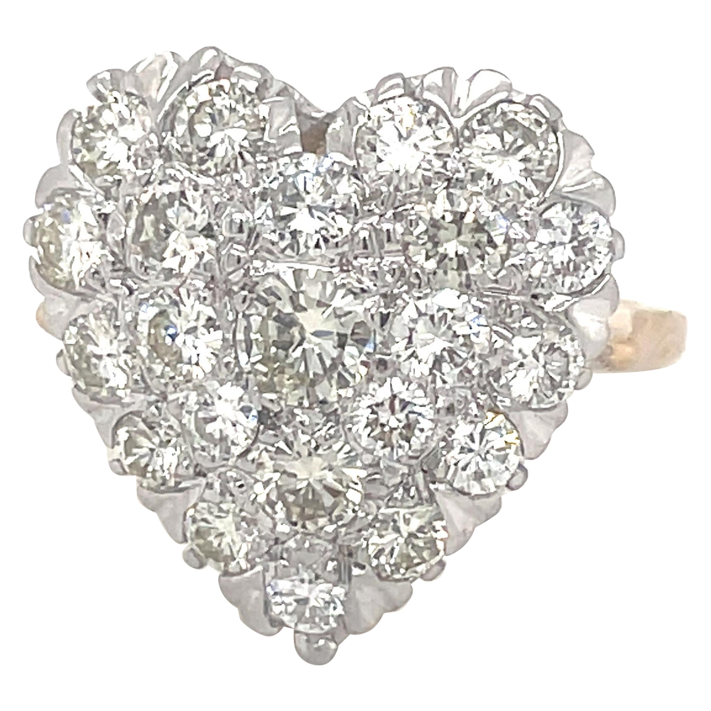 Diamant-Herz-Goldring mit Diamant