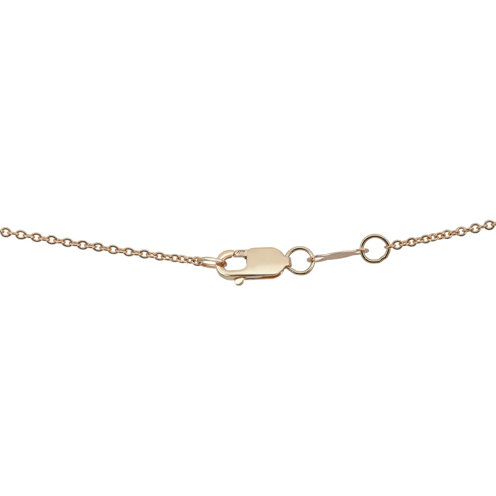 Diamond Heart Lariat Necklace Round Cut In 14K Yellow Gold 0.14Cttw For Sale 2