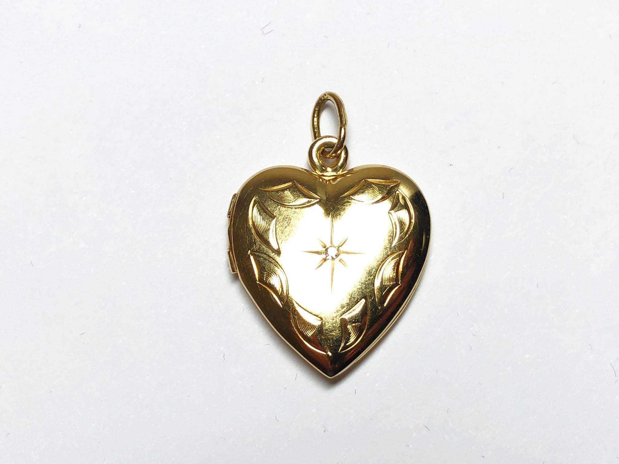 Diamond Heart Locket Pendant In Good Condition In London, GB