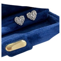 Diamond Heart Motif Earring in 18k Gold
