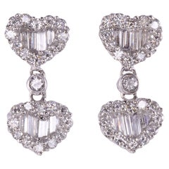 Diamond Heart Motif Earrings
