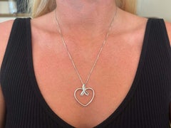 Diamond Heart Necklace 14k White Gold