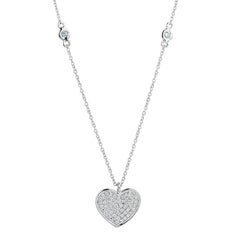 Diamond Heart Necklace 18 Karat White Gold