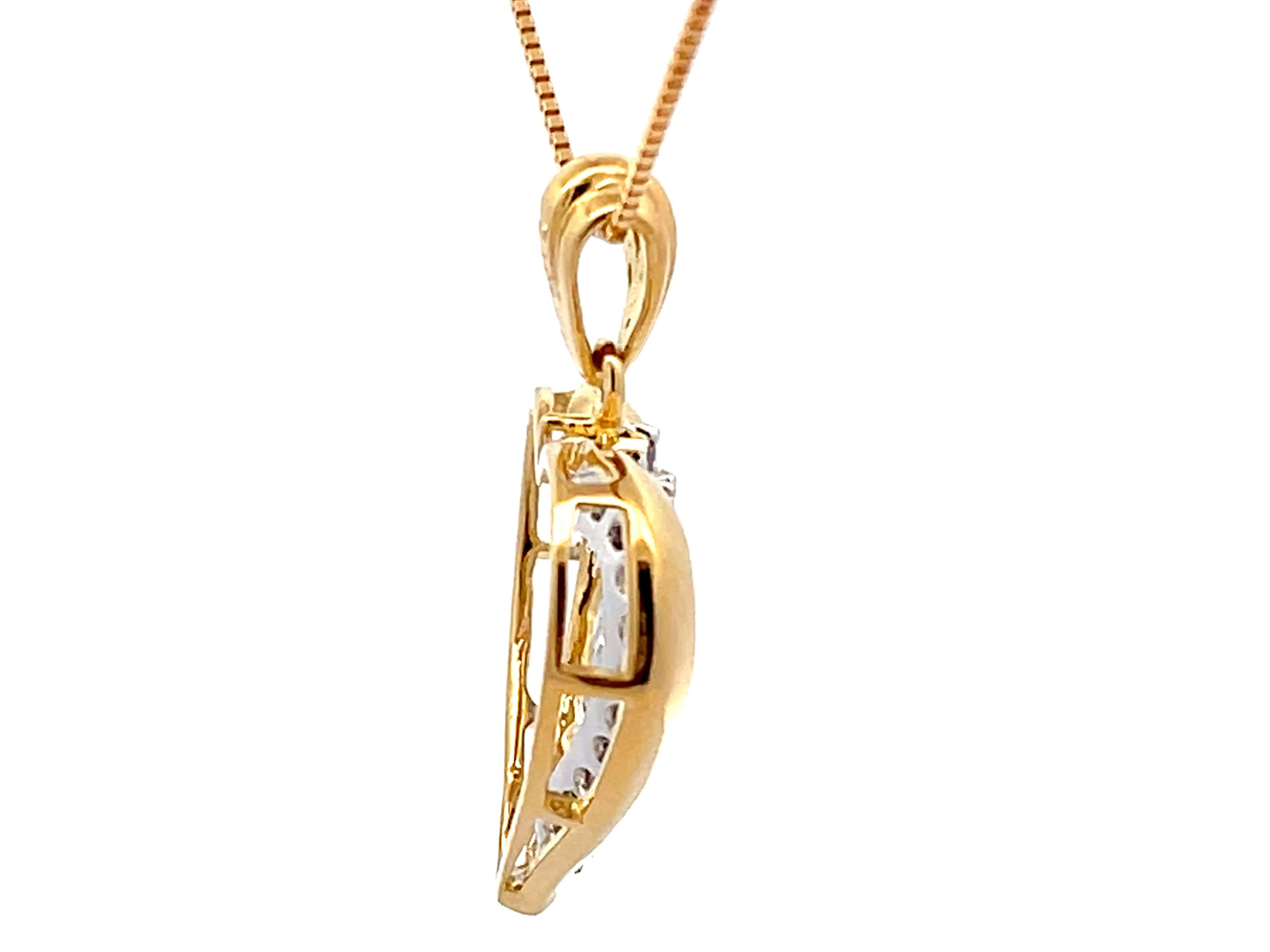 Diamant-Herz-Halskette aus 18 Karat Gelbgold im Zustand „Hervorragend“ im Angebot in Honolulu, HI