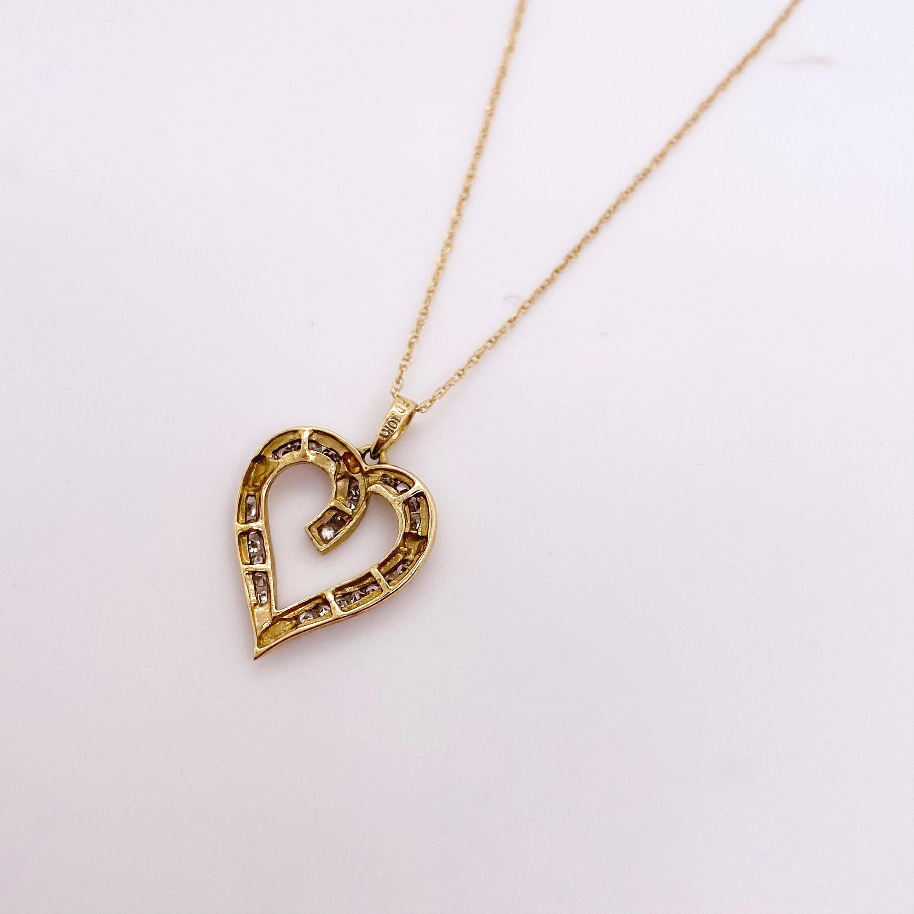 gold open heart necklace
